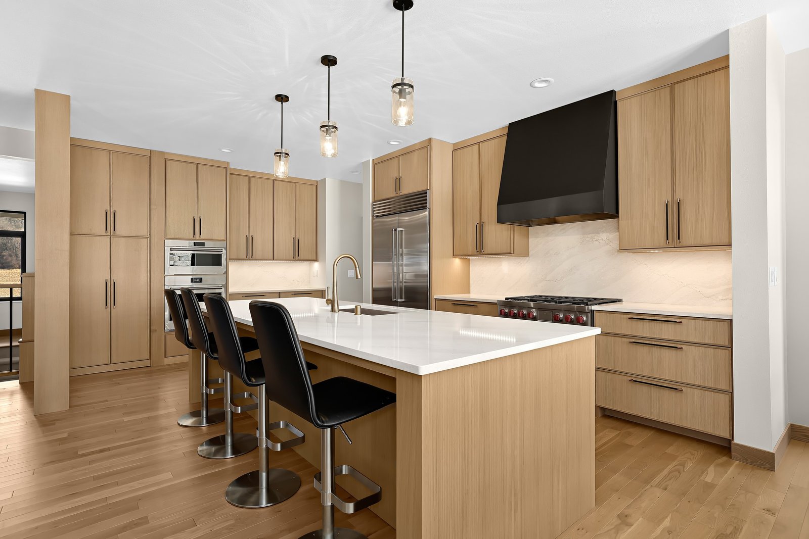 Natural oak kitchen with central island